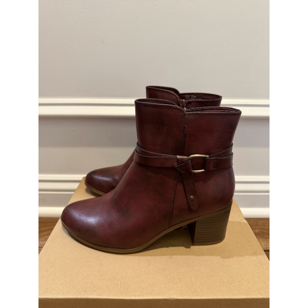 Frye and Co Italia Redwood Ankle Bootie Round Toe Zip Buckle Size 8.5M